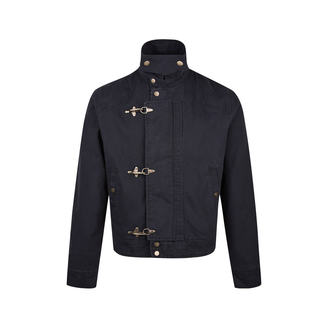 EME Splicing Aircraft Buckle Retro Short Jacket