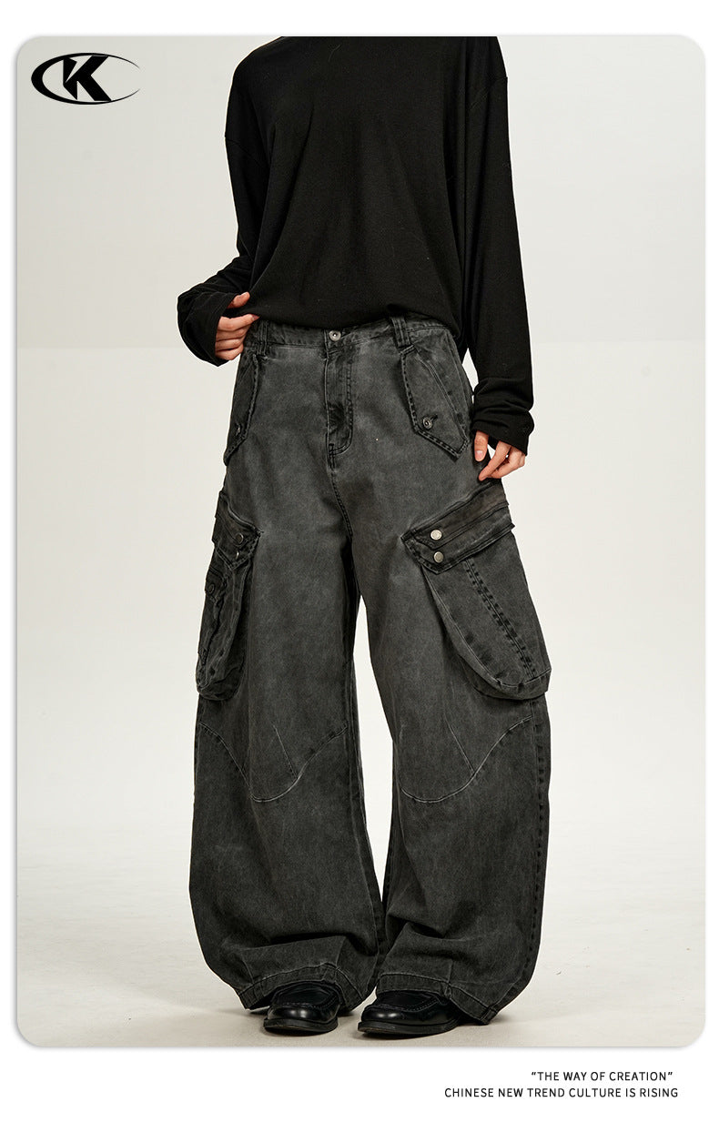 11KN Retro Loose Casual Wide-leg Scimitar Trousers