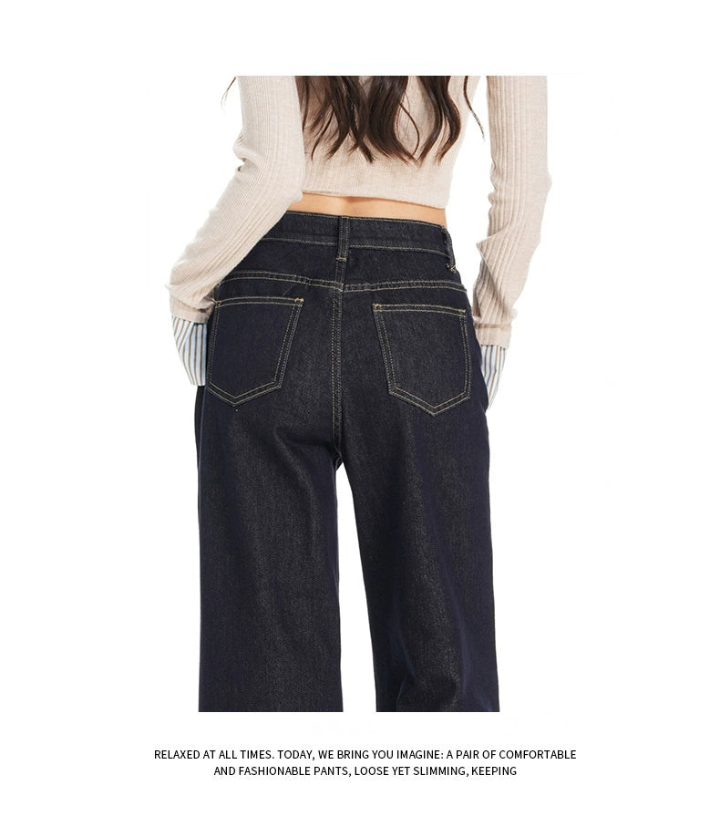 KPSR Retro Asymmetric Waist Seal Micro-pull Jeans