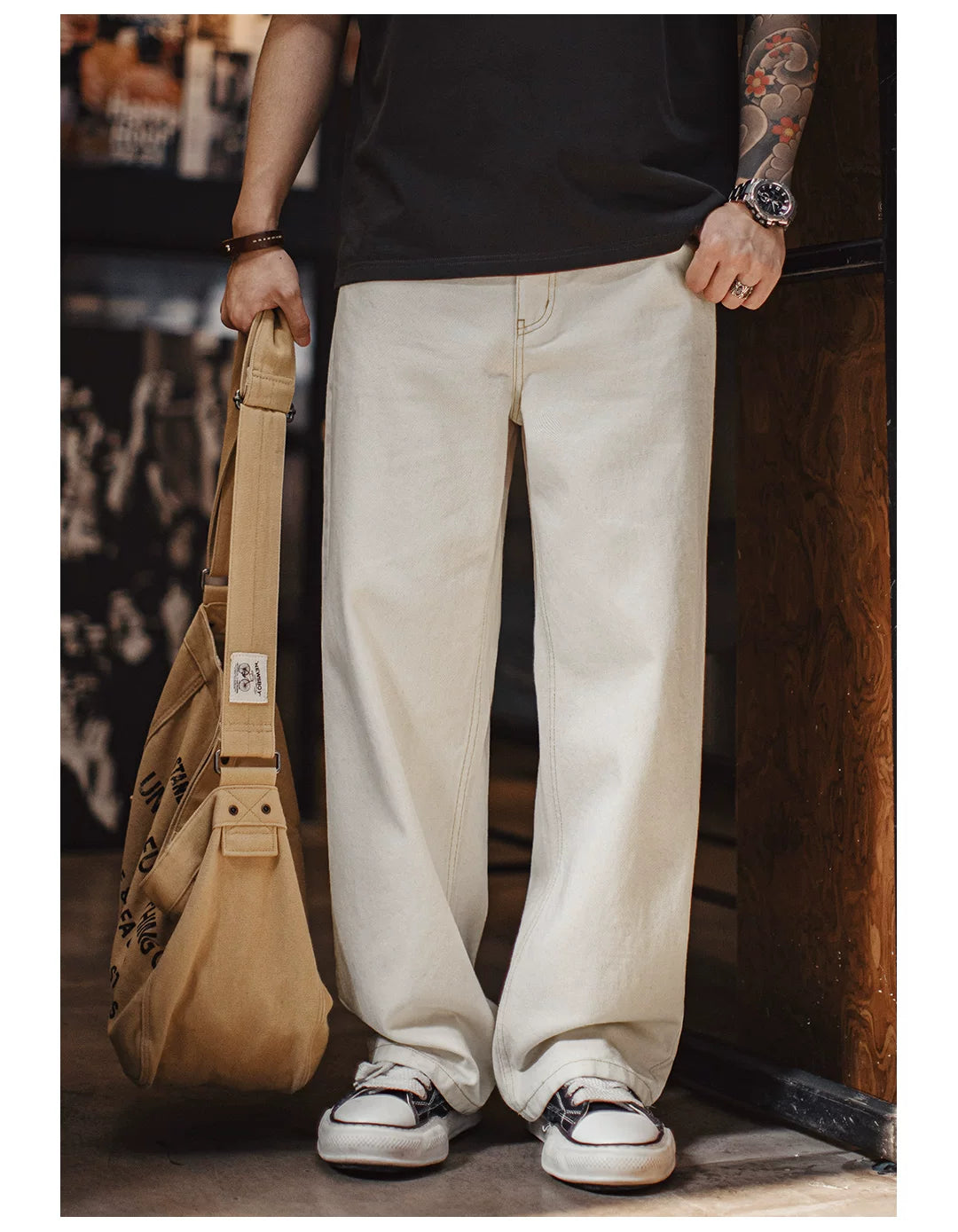 Madden Vintage White Wide Leg Jeans