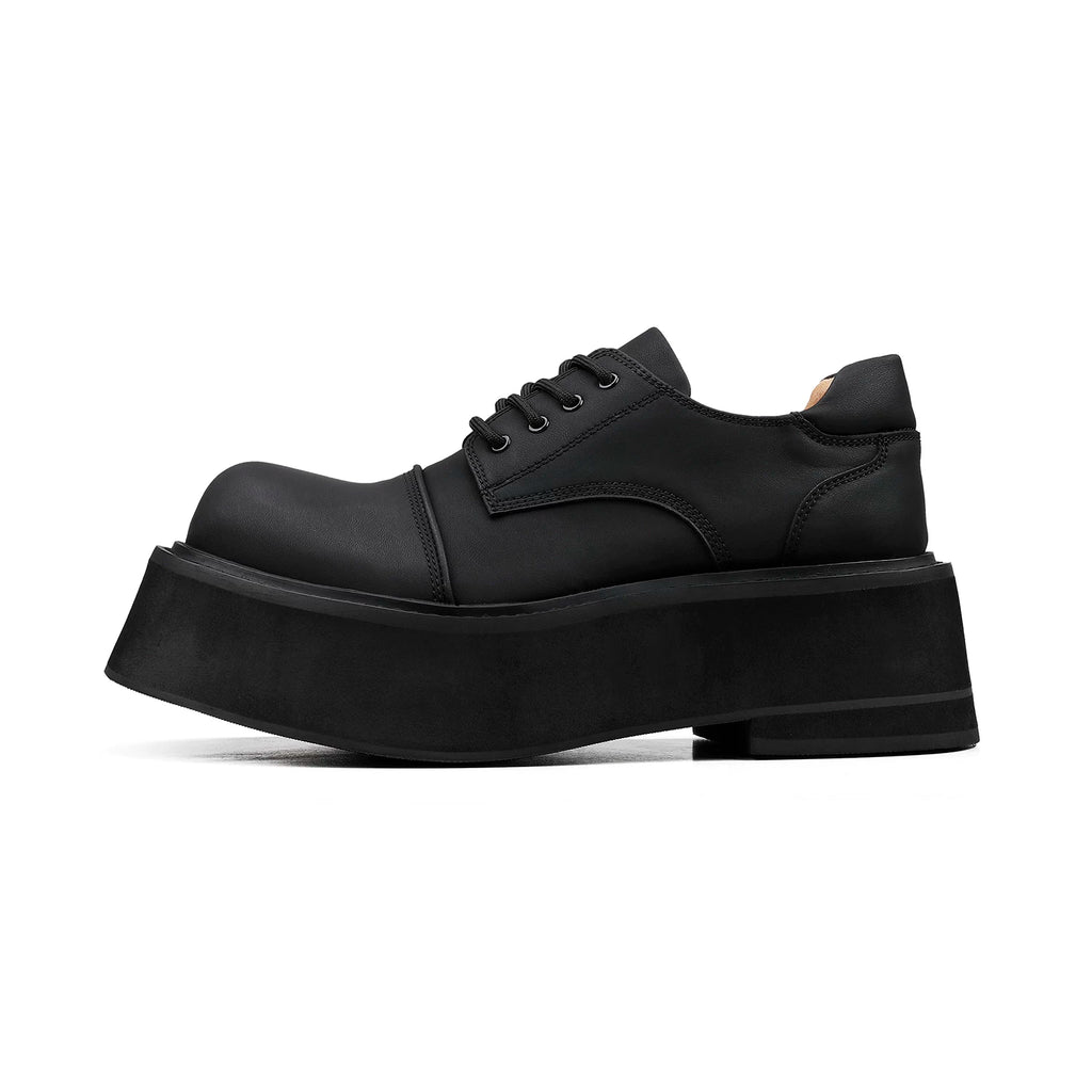 HANQIAORJI 7CM Platform Leather Big Head Shoes