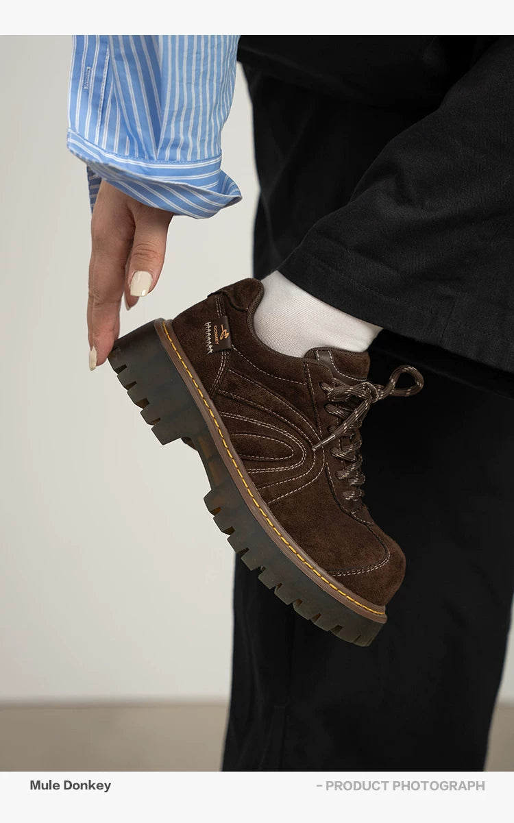 Donkey British Platform Big Head Leather Shoes