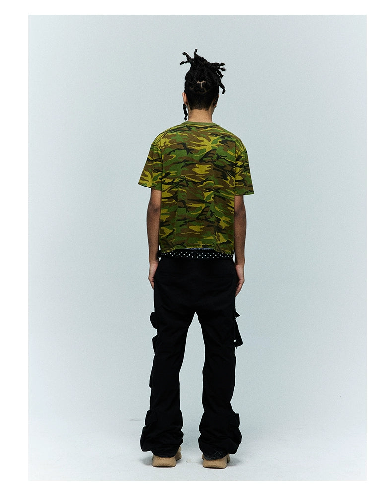 CRICLE CAGE Arabic Slogan Four Clusters Camouflage Tee
