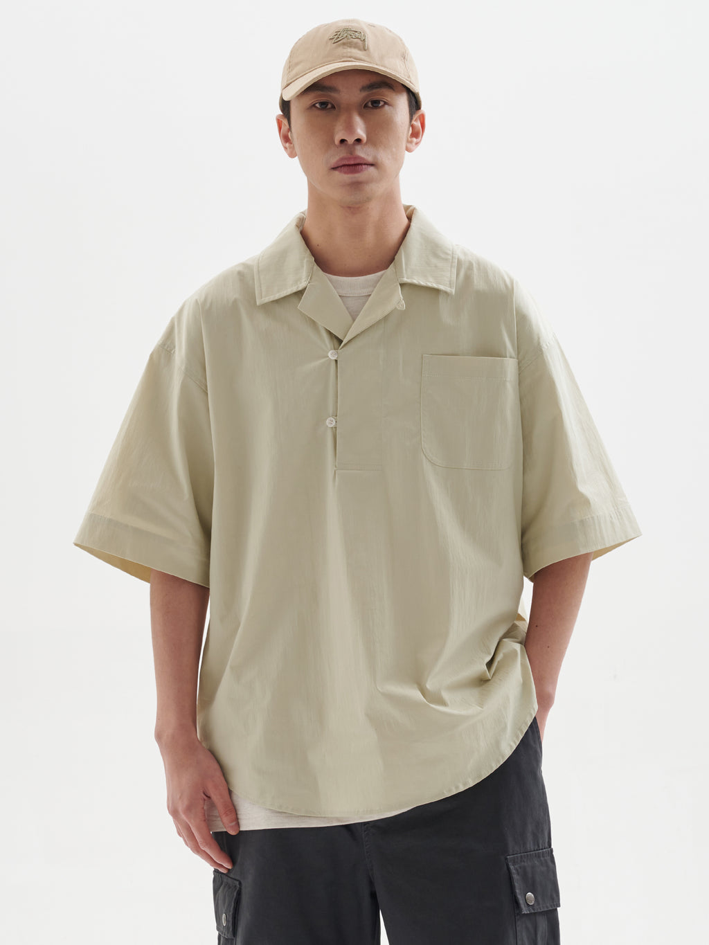 BUTTBILL 24SS Vintage half-open Japanese Shirt