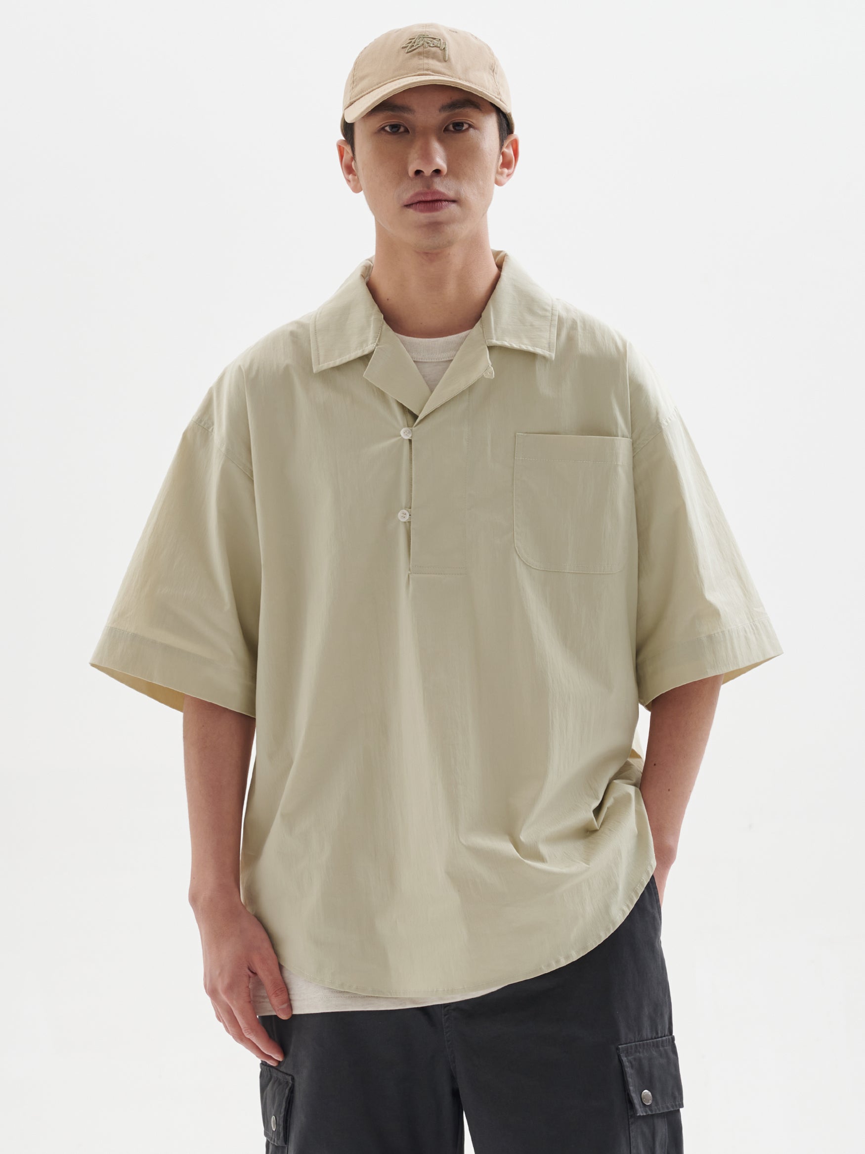 BUTTBILL 24SS Vintage half-open Japanese Shirt
