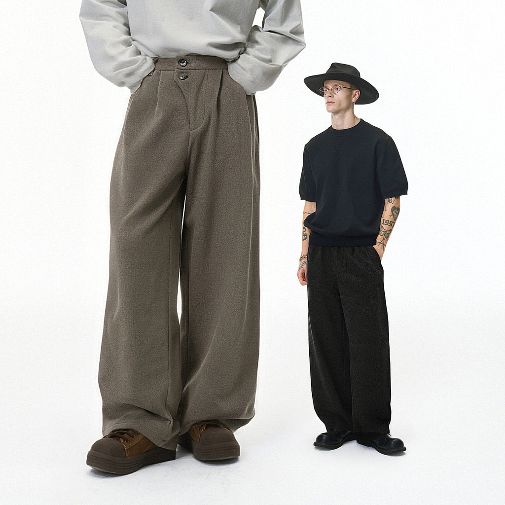 Inflation Double-Breasted Loose Versatile Wide Leg Pants