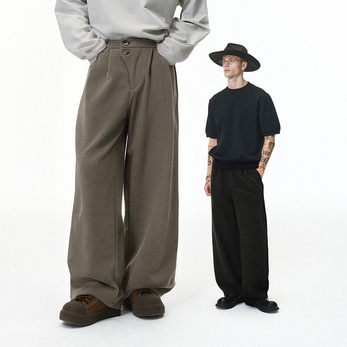 (Clearance) Inflation Double-Breasted Loose Versatile Wide Leg Pants