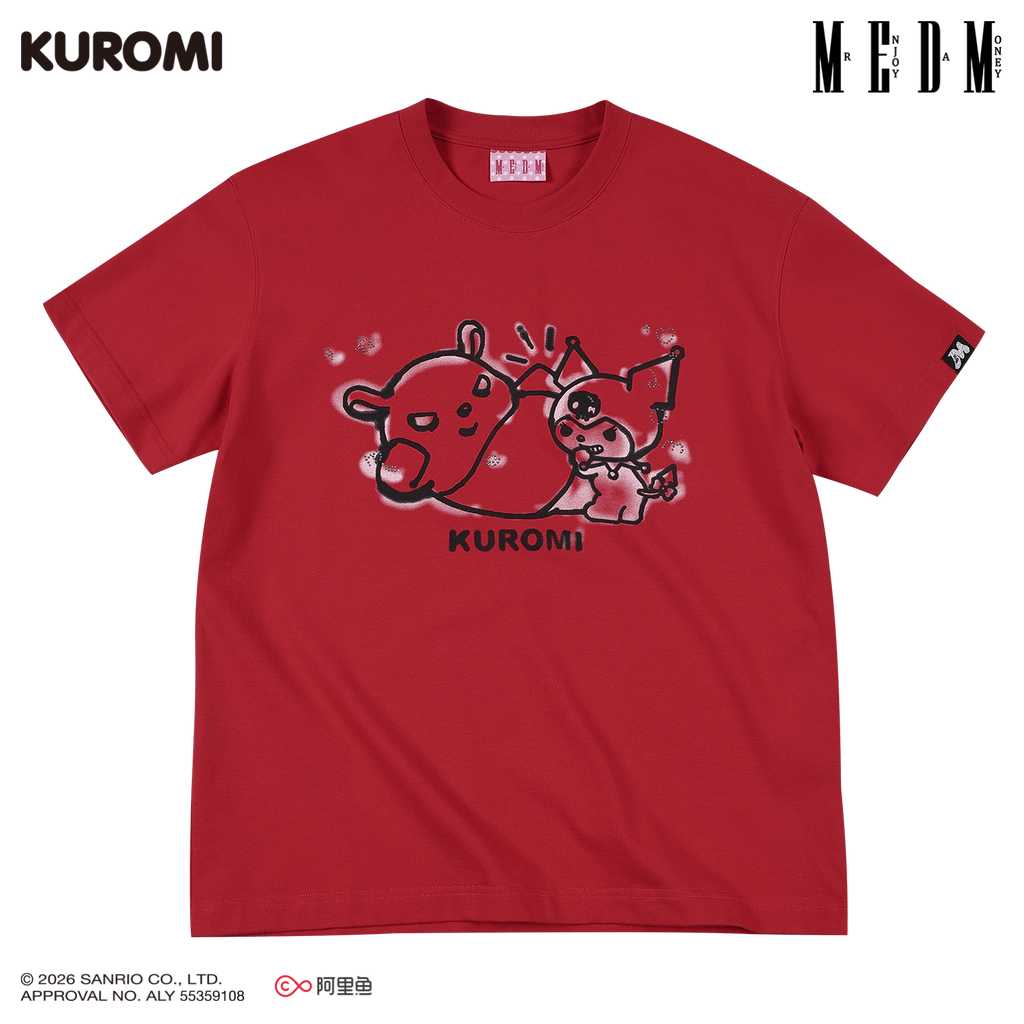 MEDM Graffiti Rhinestone Pattern Casual Tee