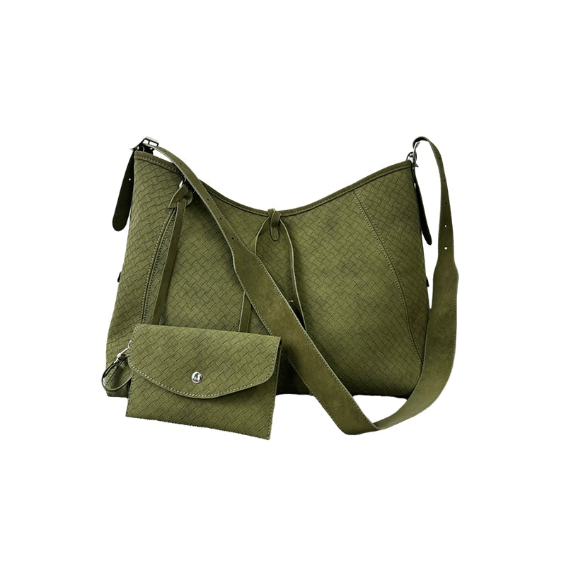 LIMPIDOCULUS Suede Woven Matte Shoulder Diagonal Span Bag