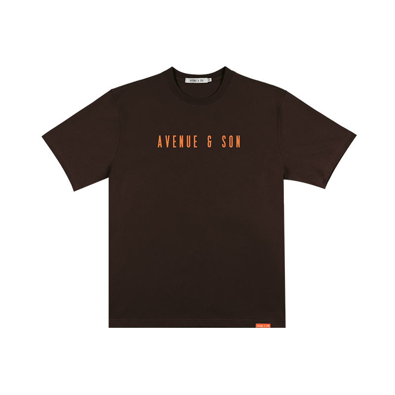 AVENUESON Crew Neck Loose Casual Simple Letter Tee