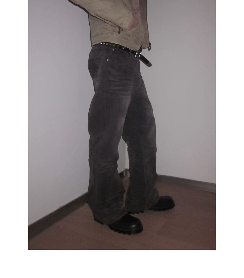 URRRGE Heavy-duty Three-dimensional Crumpled Cat Whisker Denim