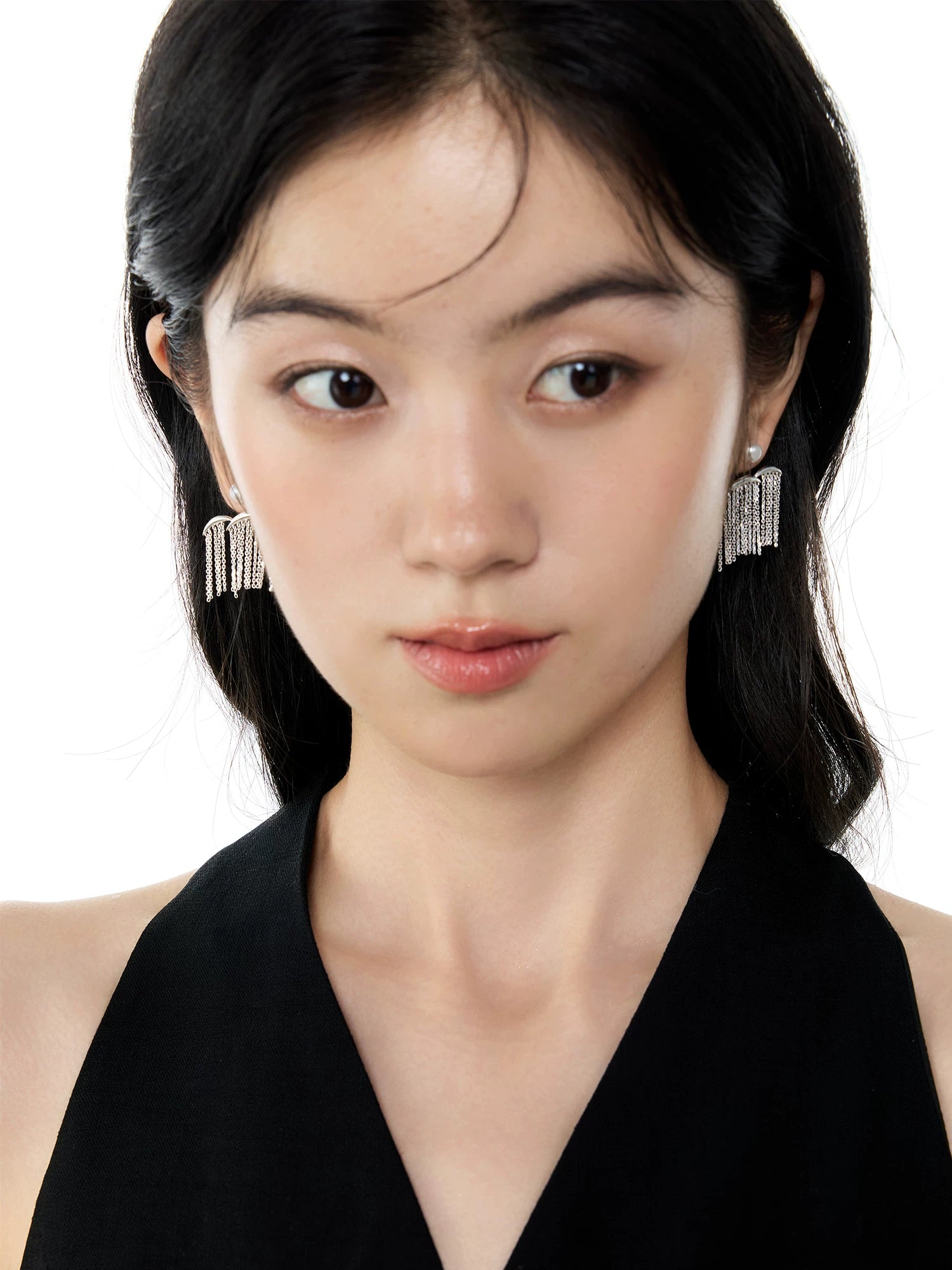 NO SOLUTION Vintage Pearl Tassel Earrings