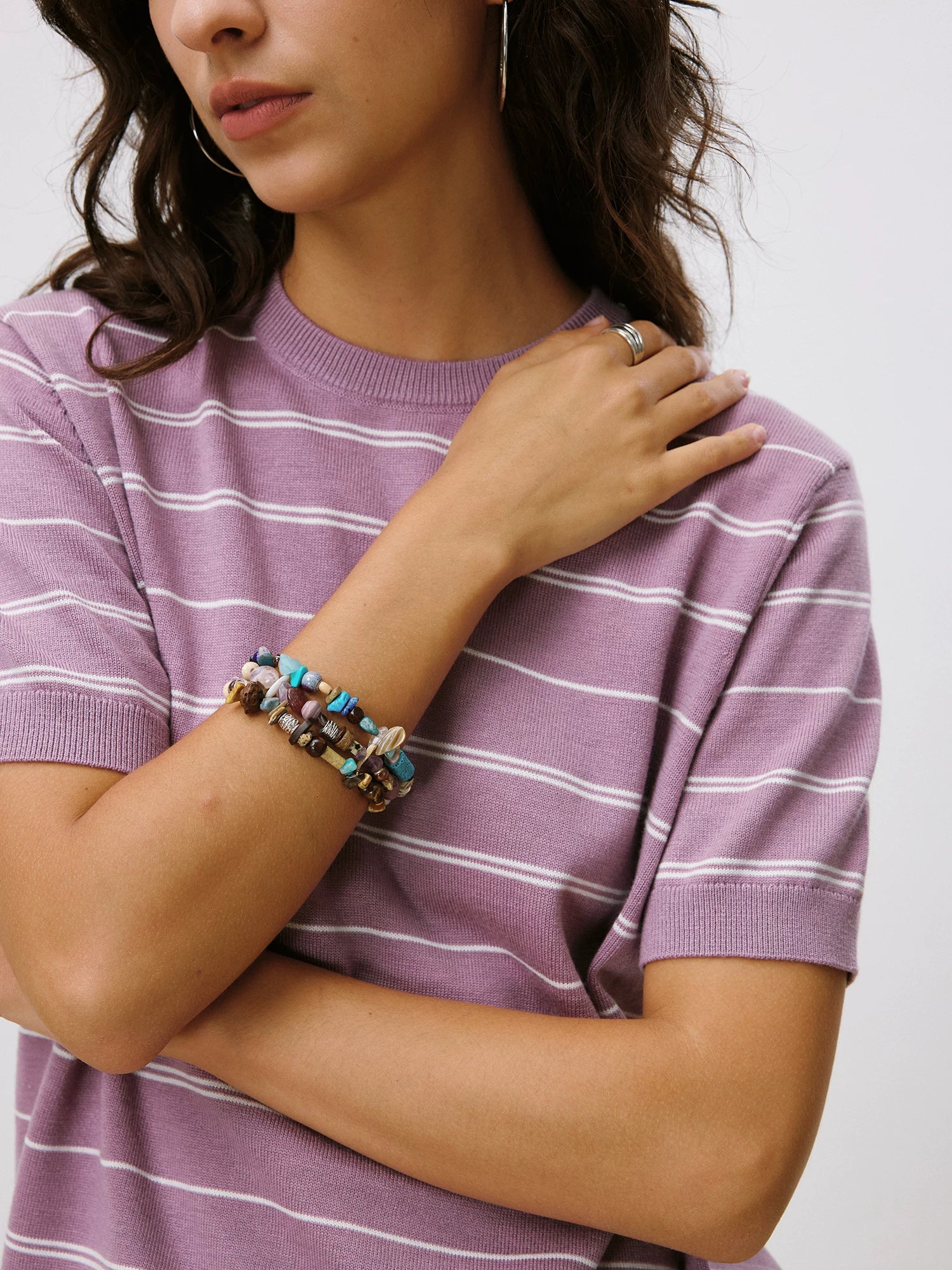 LR MADE Retro Colored Stone Bracelet Beaded