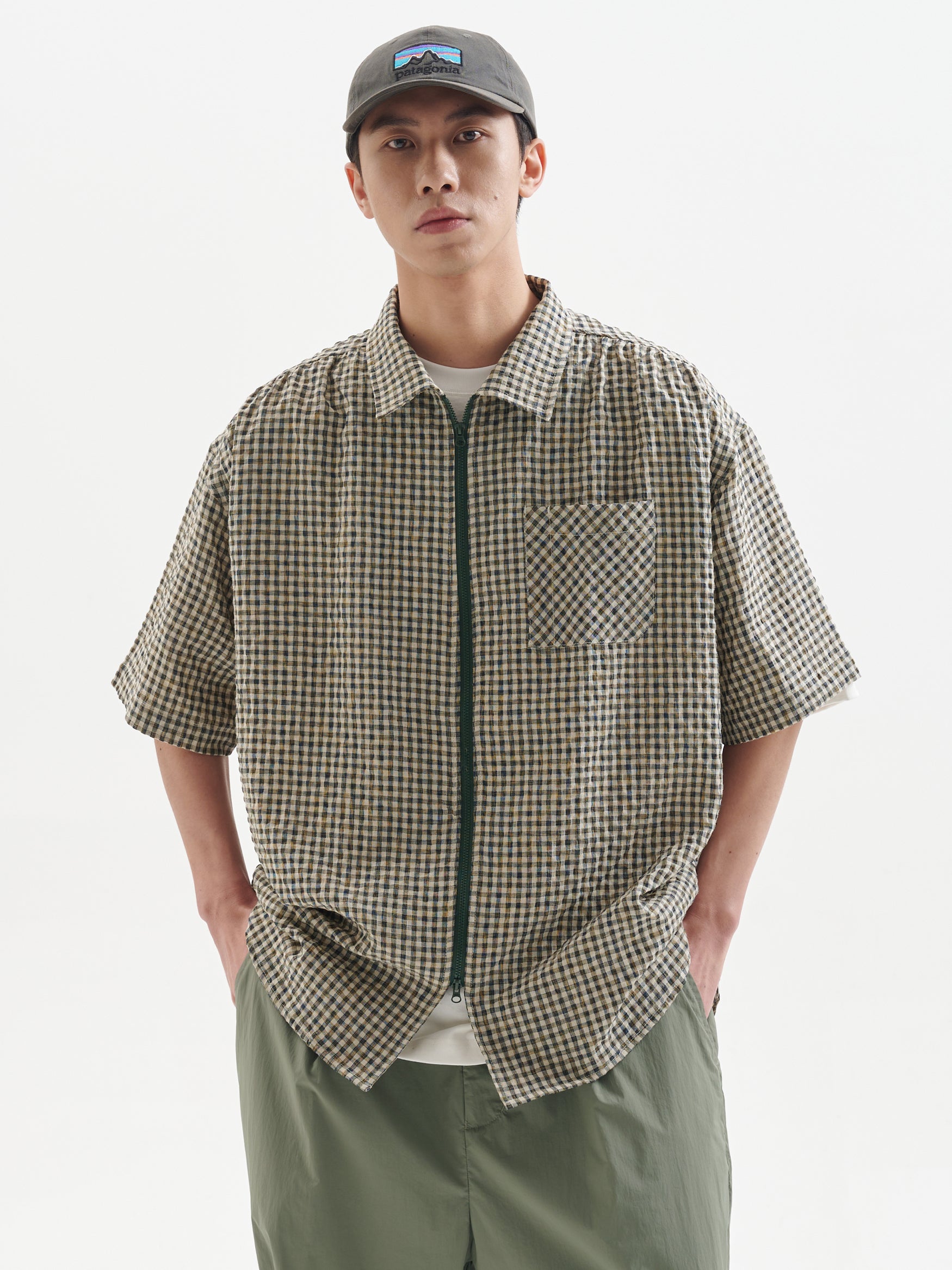 BUTTBILL Linen pleated loose Japanese Cotton Shirt