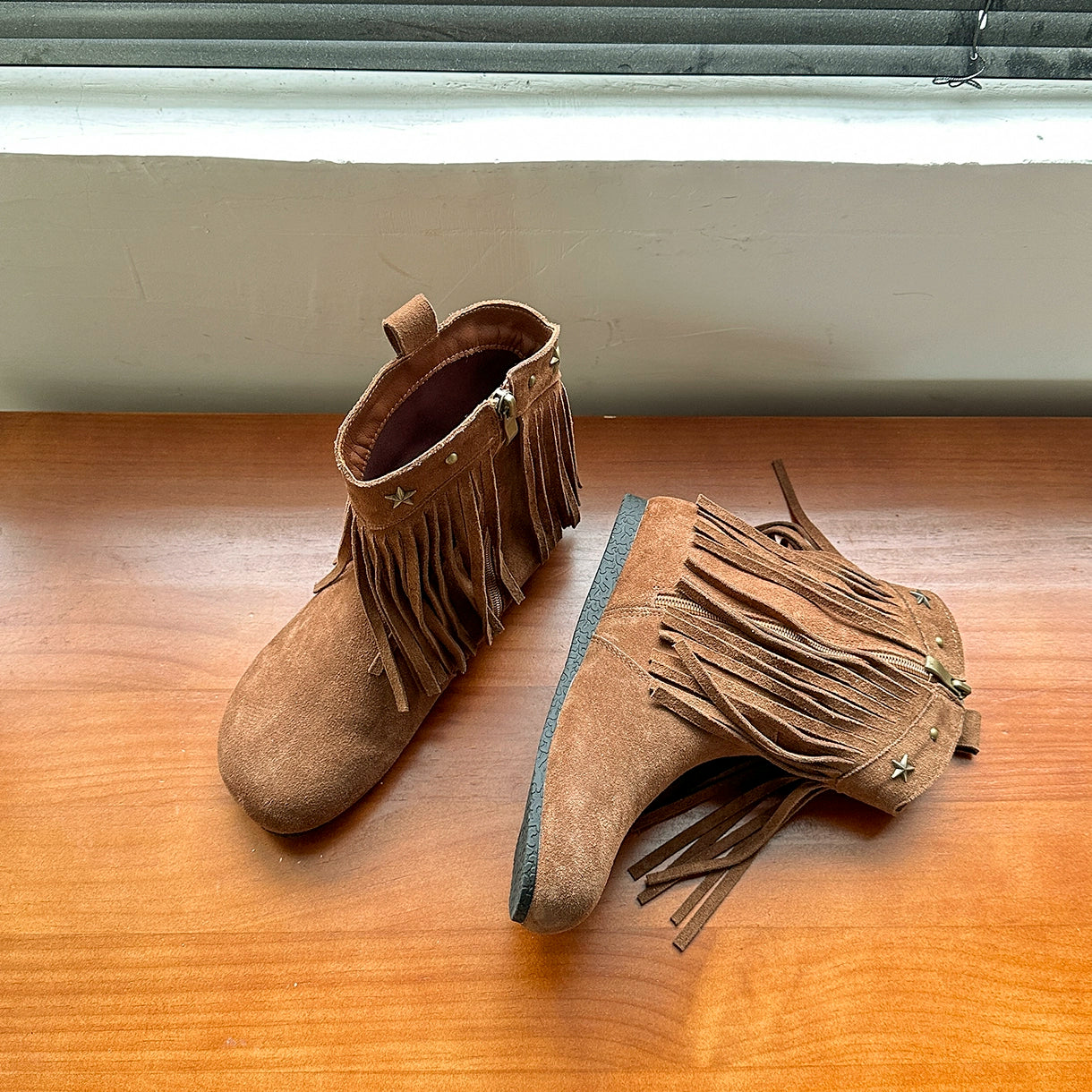 Lidaren Produced Leather Fringed Western Cowboy Boots