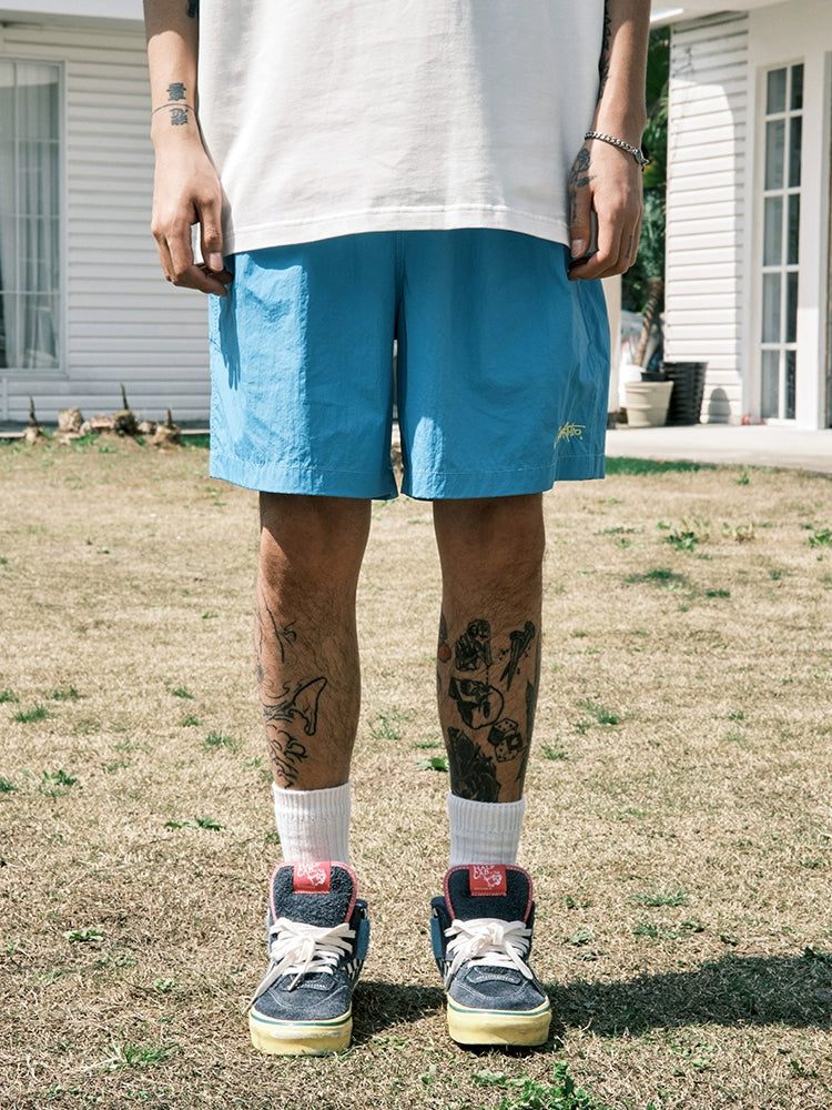 CoosRetro Embroidered Casual Loose Shorts