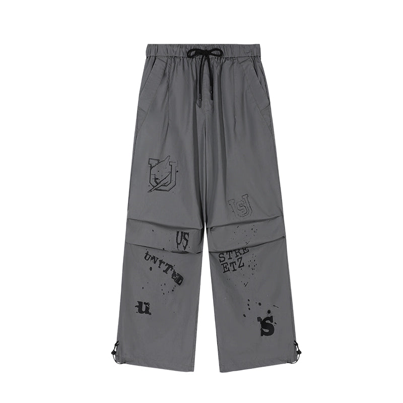 US Graffiti Loose Paratrooper Pants Casual Overalls