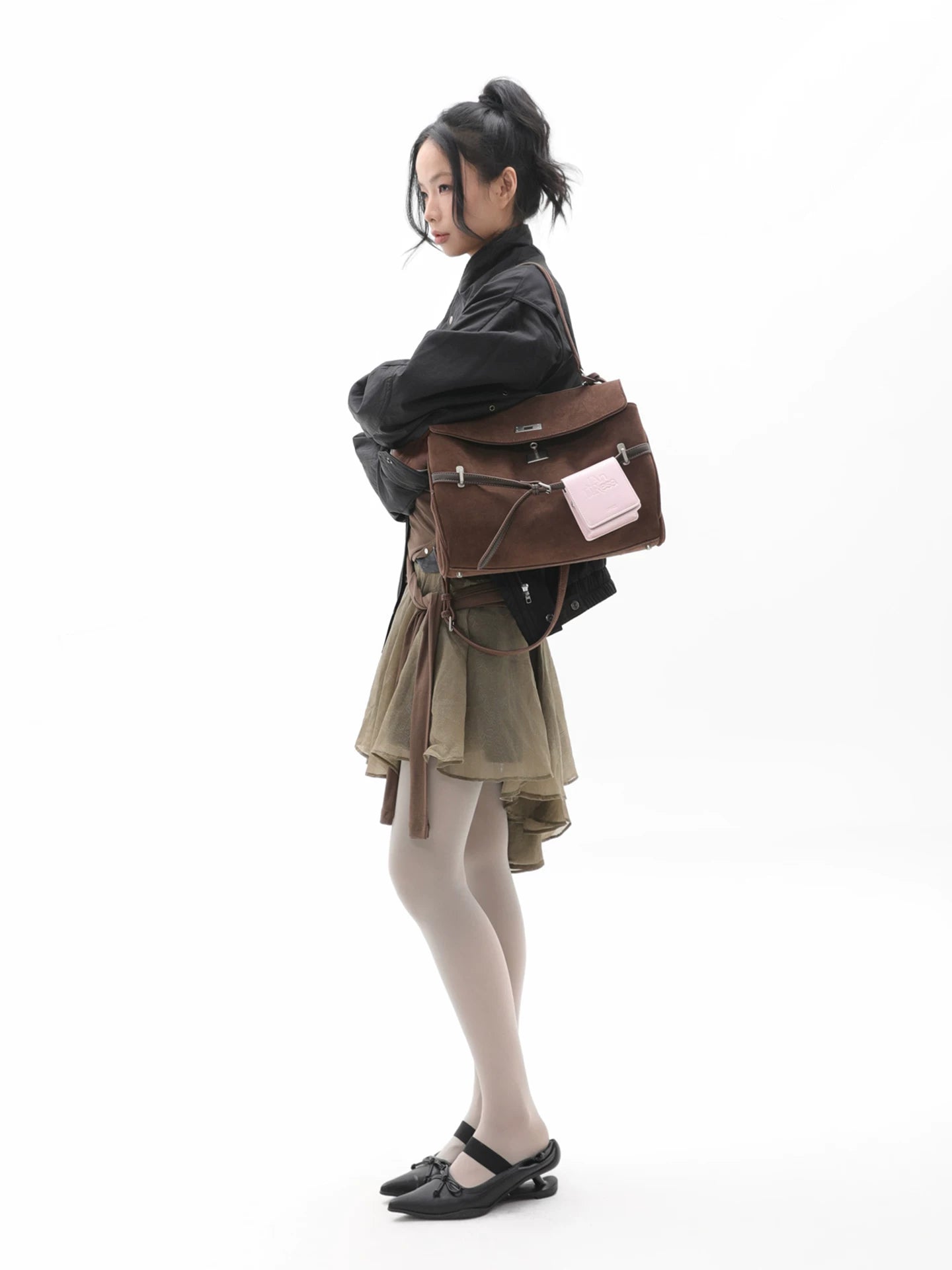 JANDRESS Suede Shoulder Armpit Messenger Bag