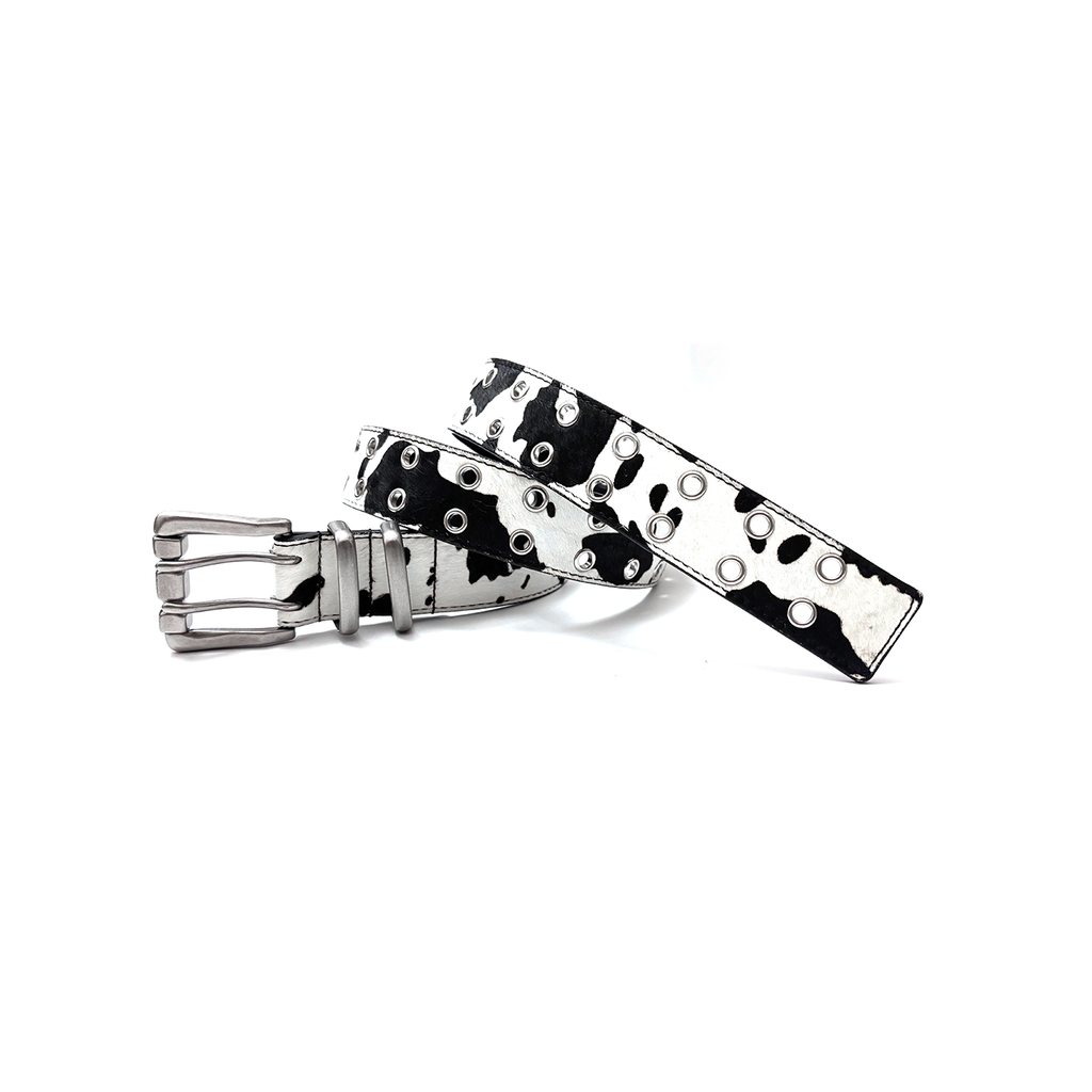 DPOL Maillard Cowhide Double-row Pin Buckle Belt
