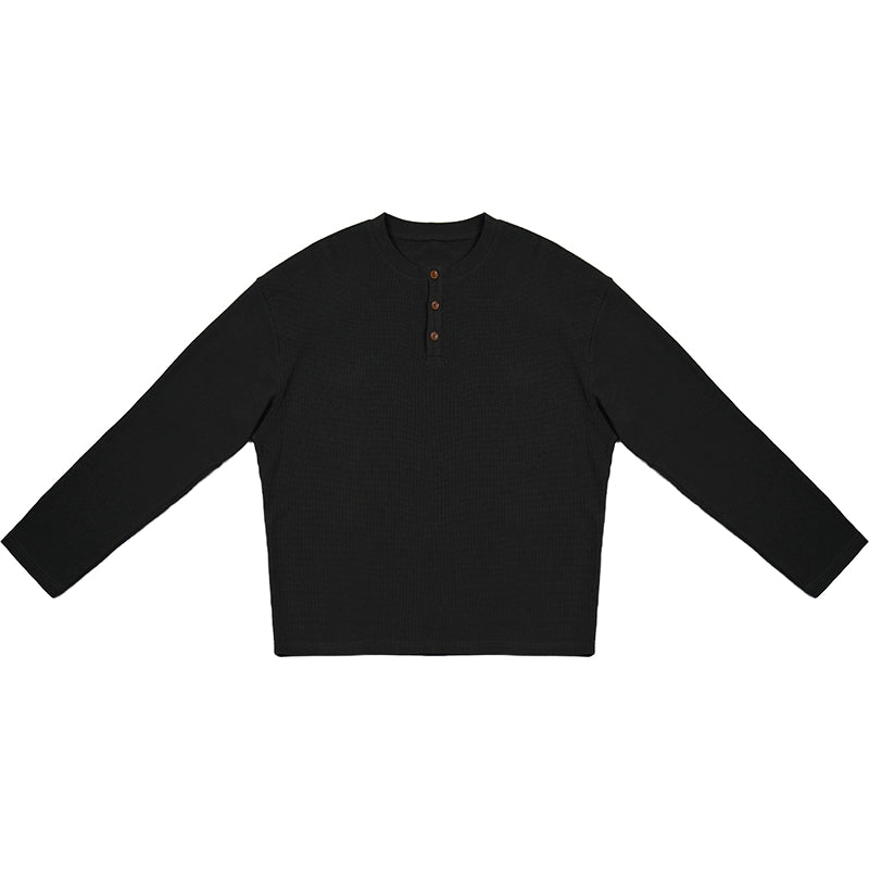 O3PARK Japanese Casual Collarless Polo Shirt