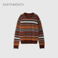 EIGHTHMONTH Vintage Loose Contrast Striped Sweater