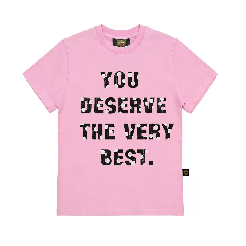 MMBBT Polka Dot Letter Print Round Neck Tee