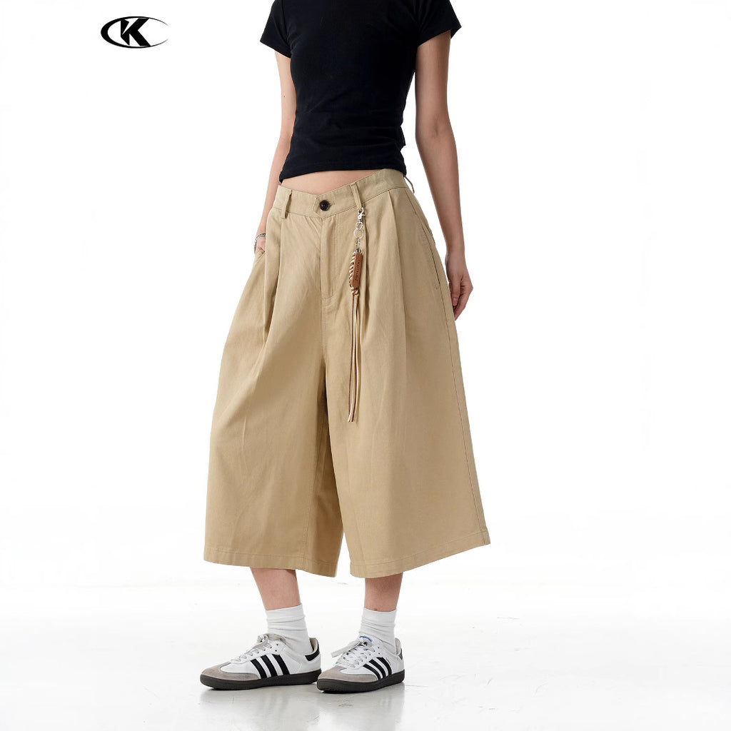 11KN Retro Simple Tooling Cropped Pants