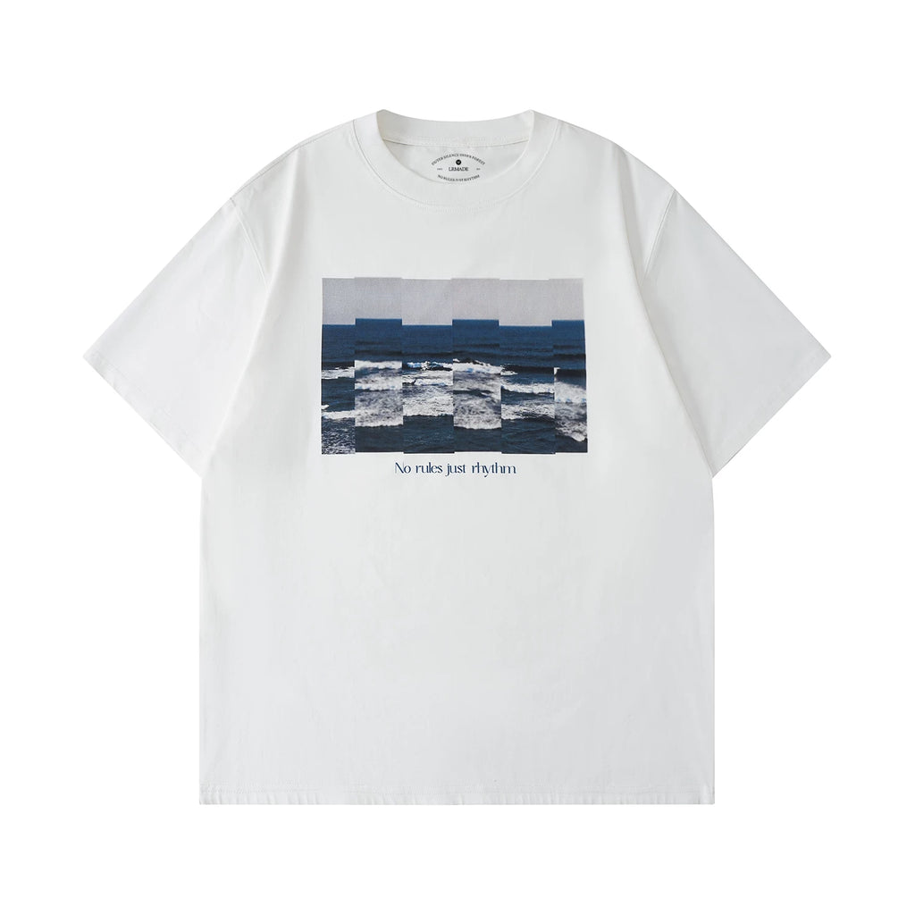 LR MADE Collage Sea View Pattern Casual Tee