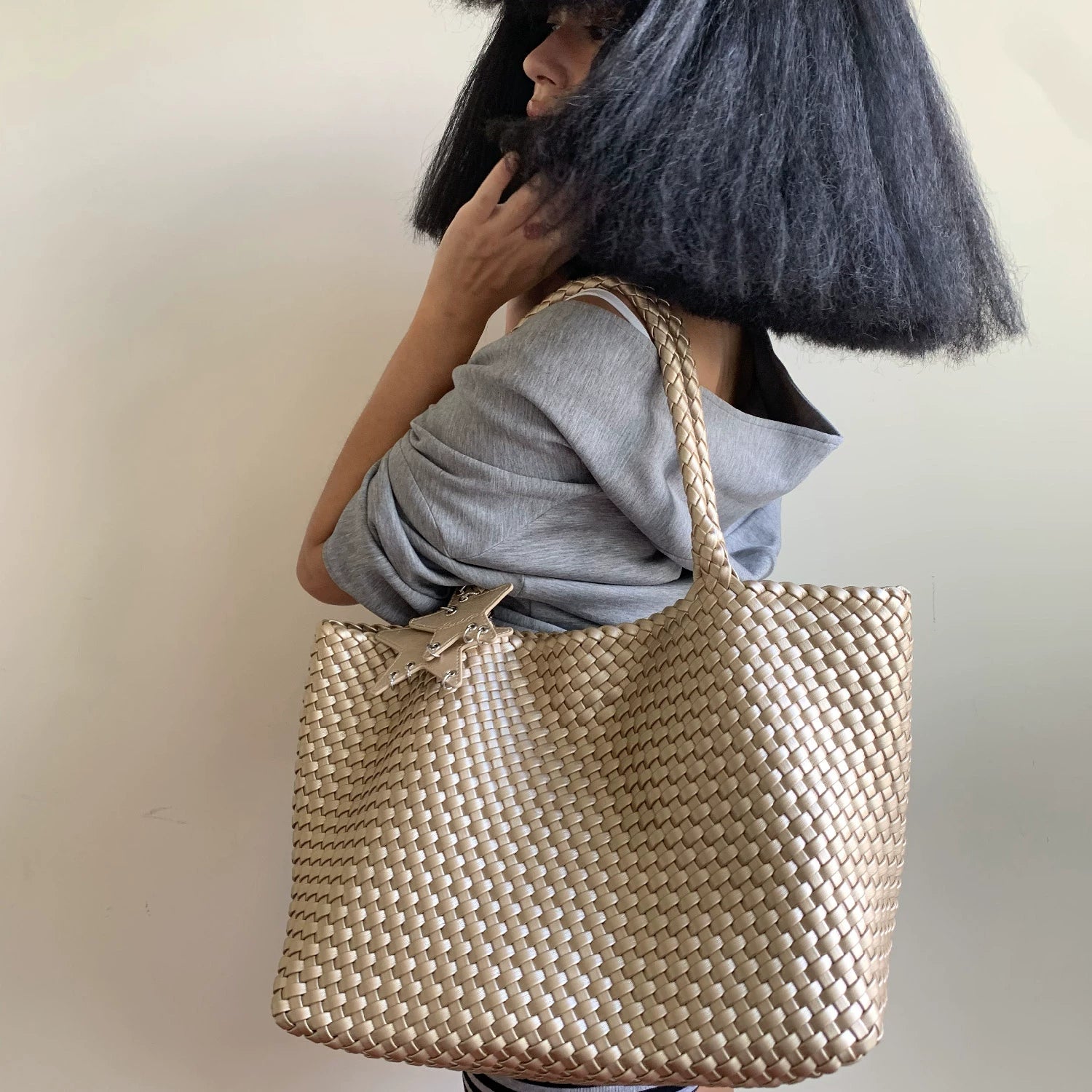 ECODAY Woven Tote Shoulder Carry Large Capacity Bag