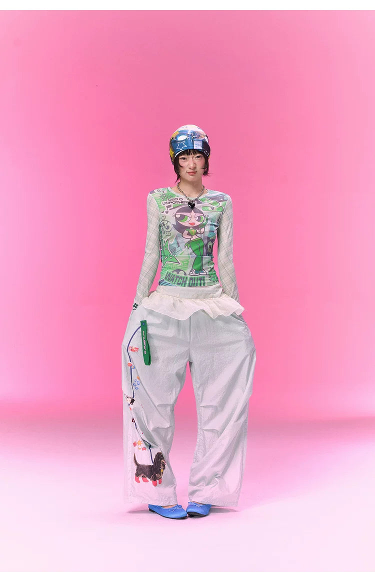BJHG [Flying Girl Police Joint Name] Sweet and Cool Slim-fit Long Sleeve Blouse