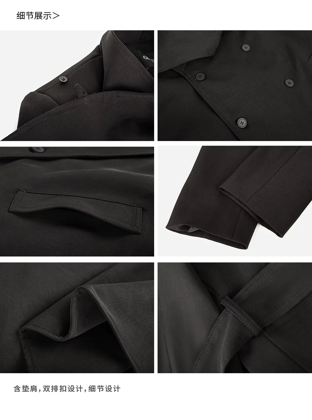 CHUYUQI Silhouette Scarf Short Trench Coat Shawl Jacket