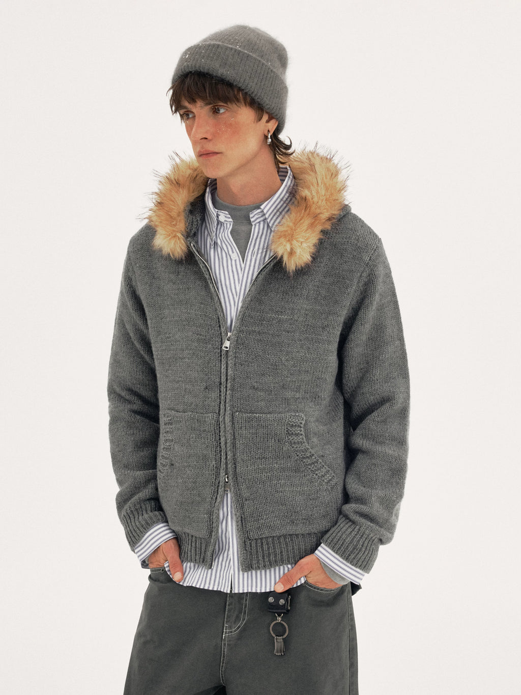MADWITCH Vintage Hooded Knitwear Jacket
