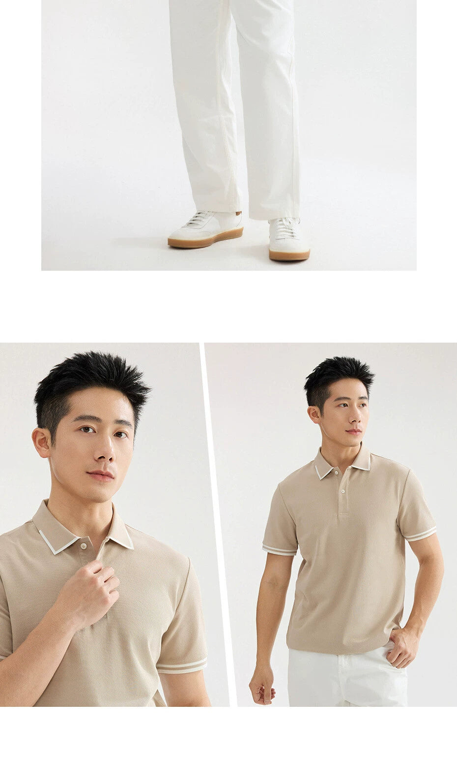 Giordano Cool Antibacterial Contrasting Edge Lapel Tee