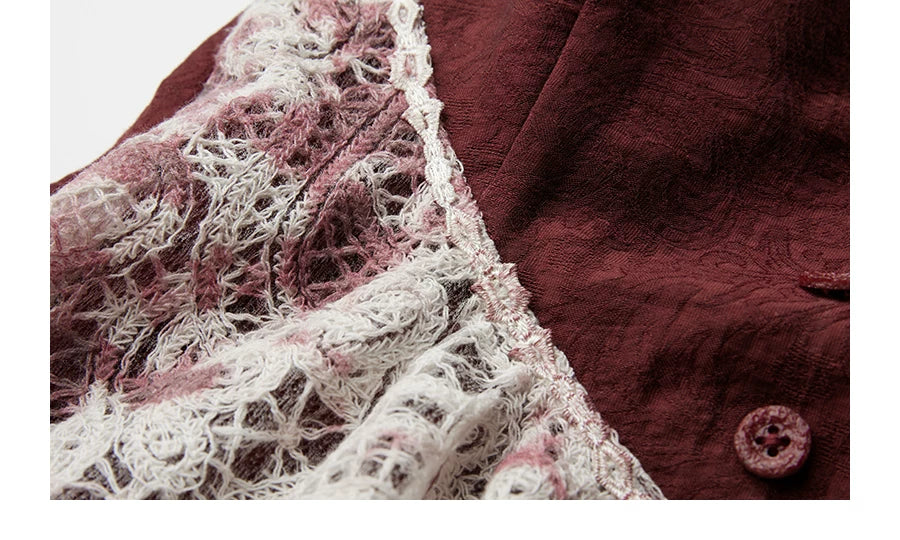 INDULGE Beaded Lace Stitching Irregular Hem Tube Top