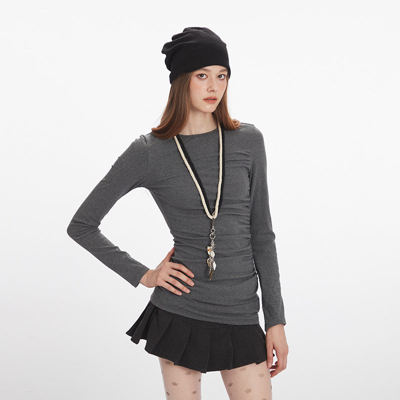 Nariele Pleated Slim Slim Long Sleeves