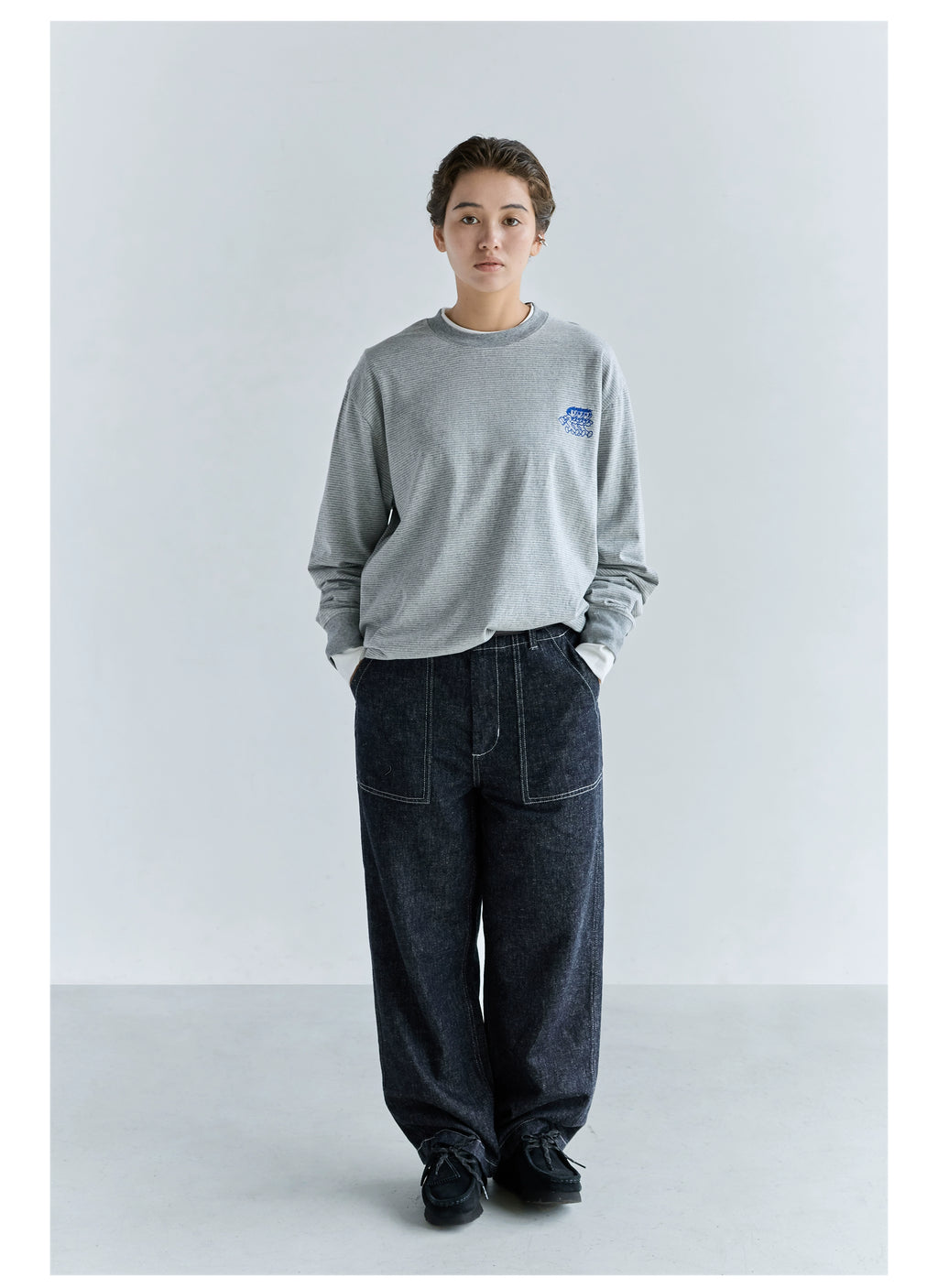 BENT IDEA Casual Pinstripe Long Sleeves