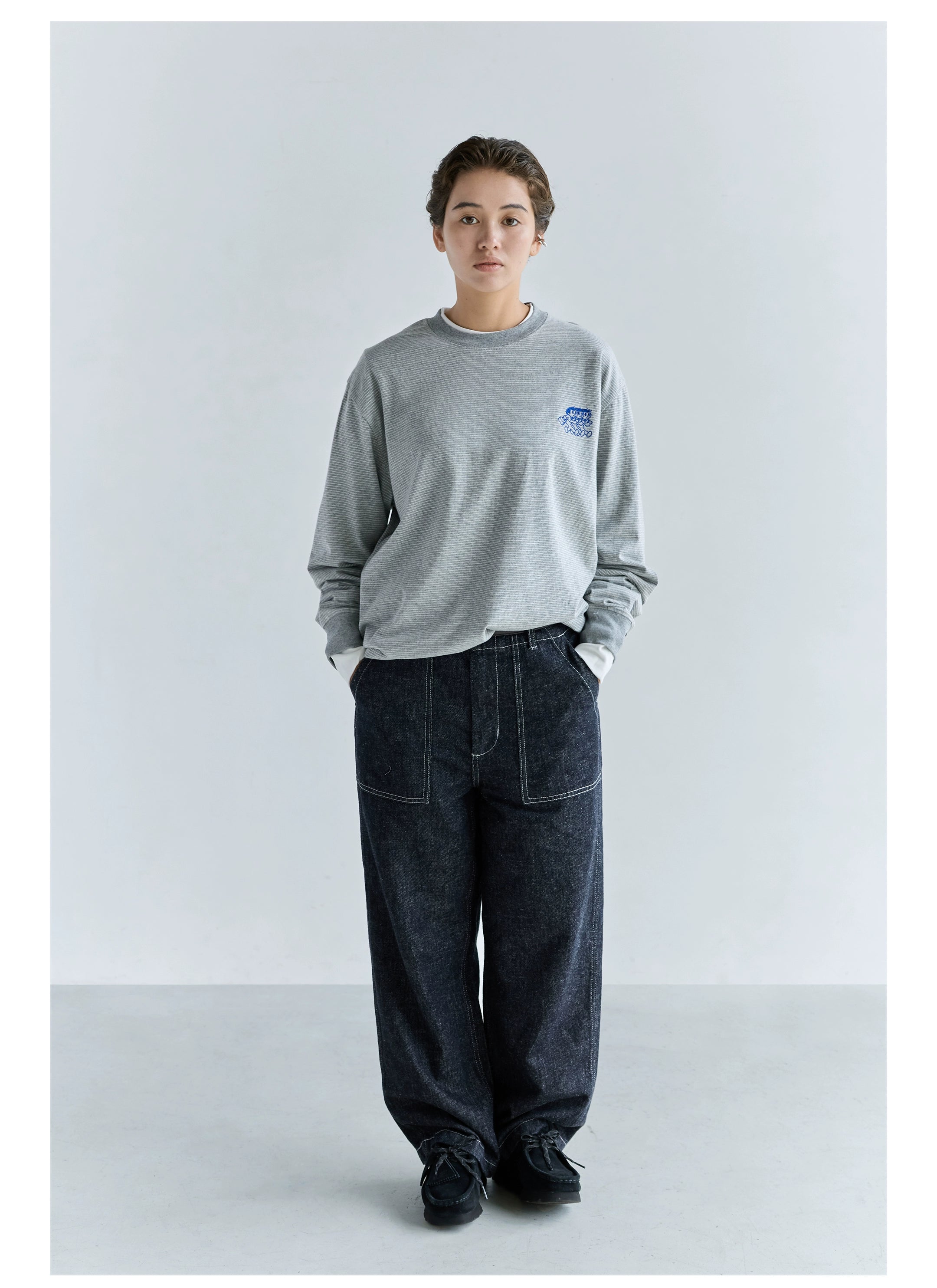 BENT IDEA Casual Pinstripe Long Sleeves