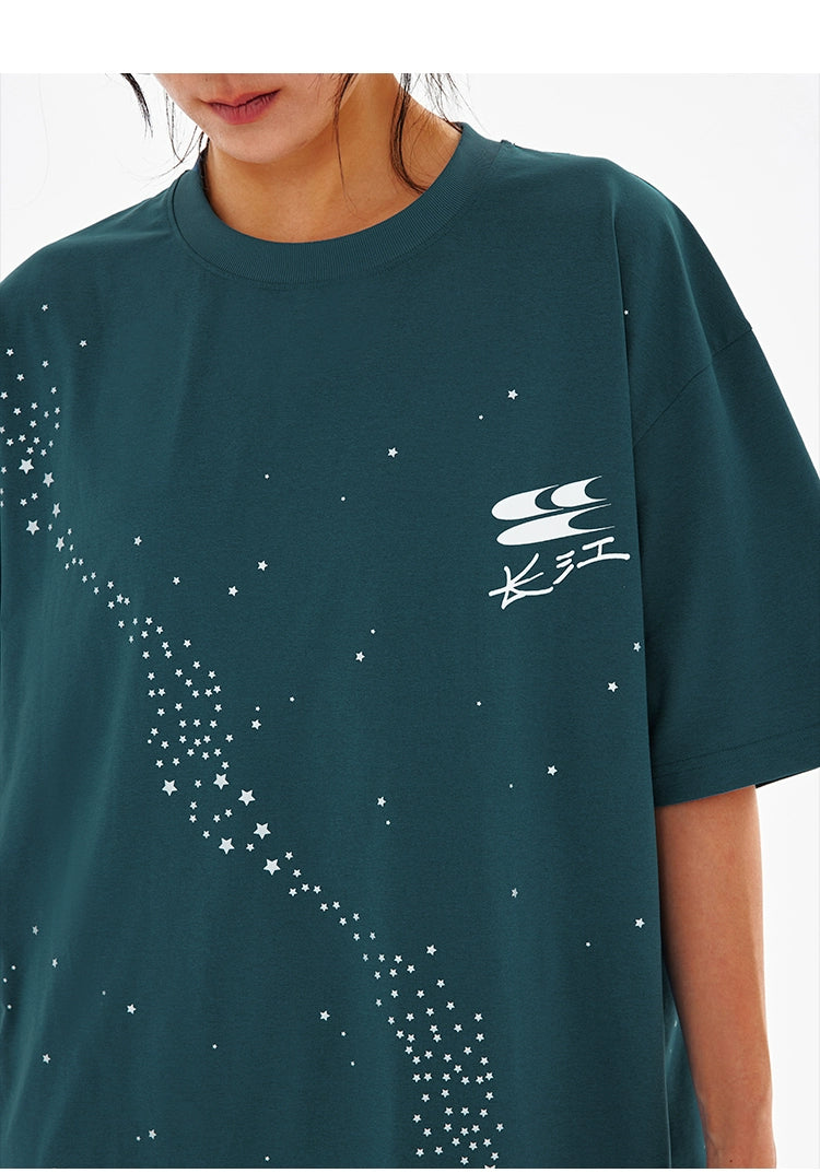 CryingCenter Galaxy Star Sports Quick Drying Short Sleeve