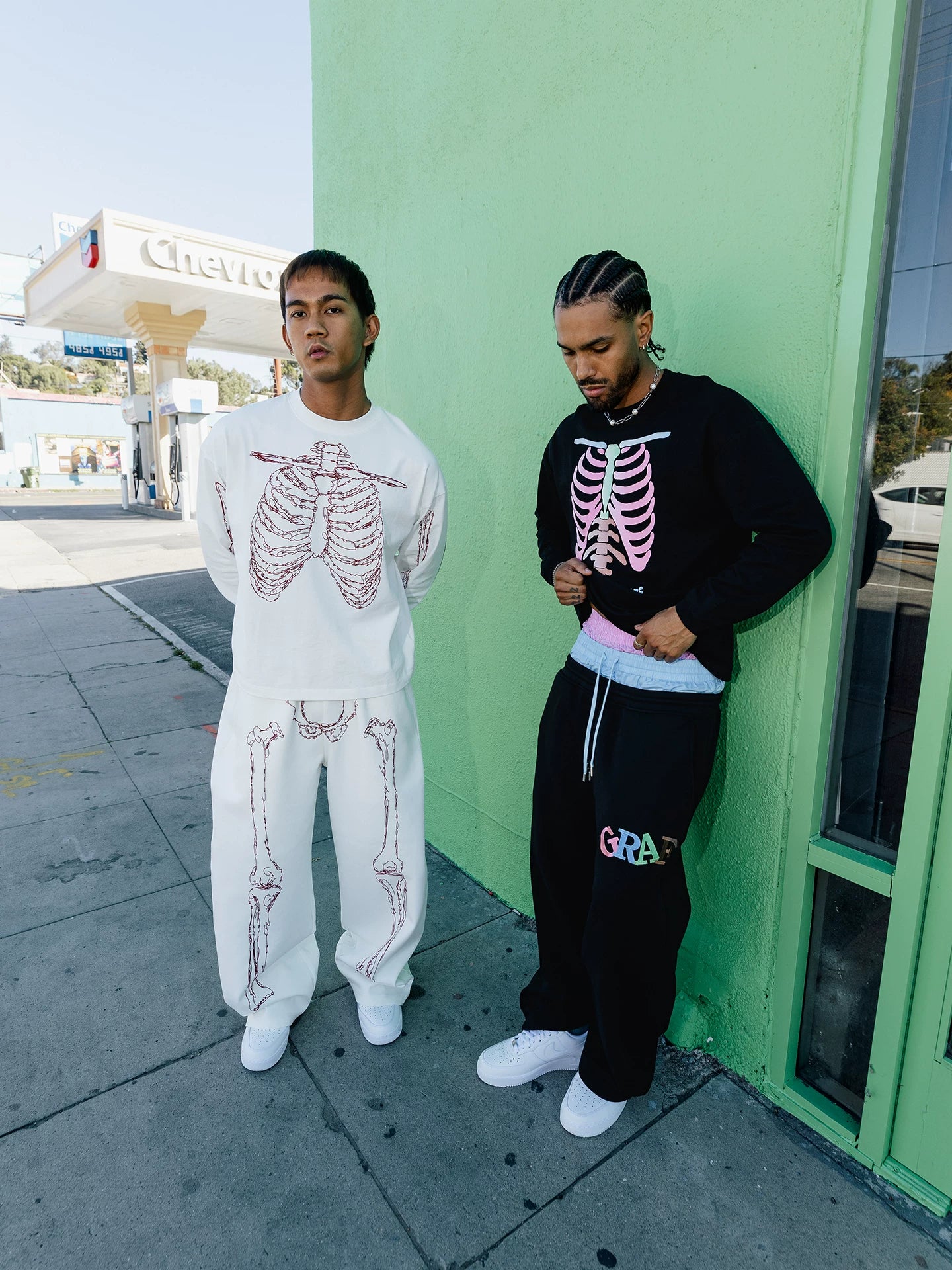 GRAF Casual Skeleton Embroidered Double Trousers