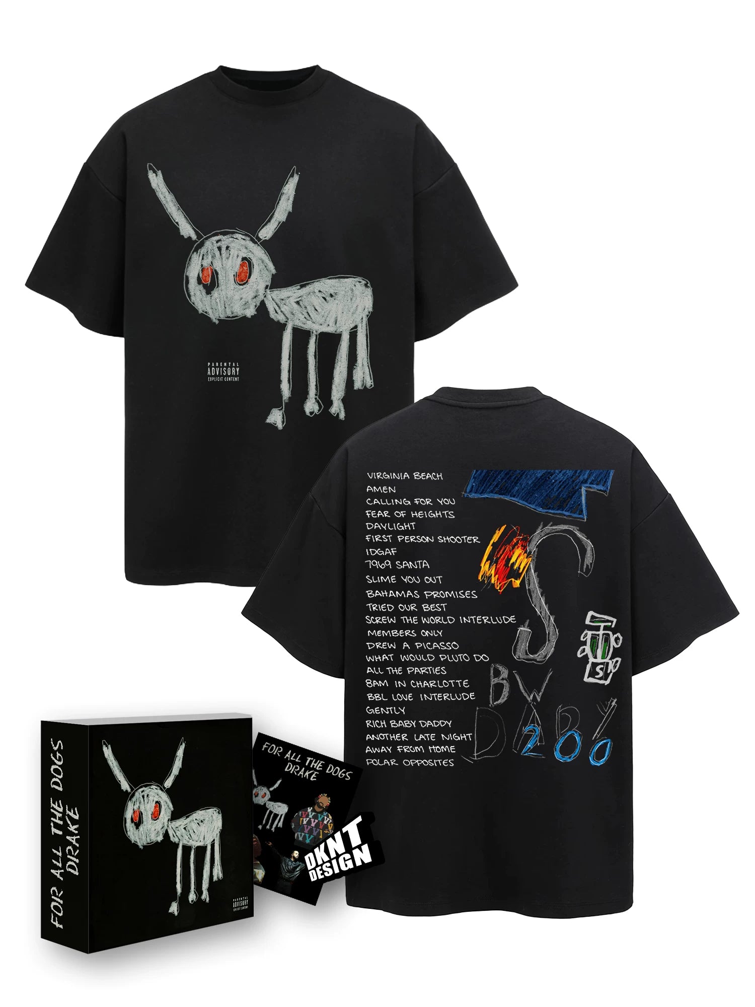 DKNT Retro Loose Round Neck Tee