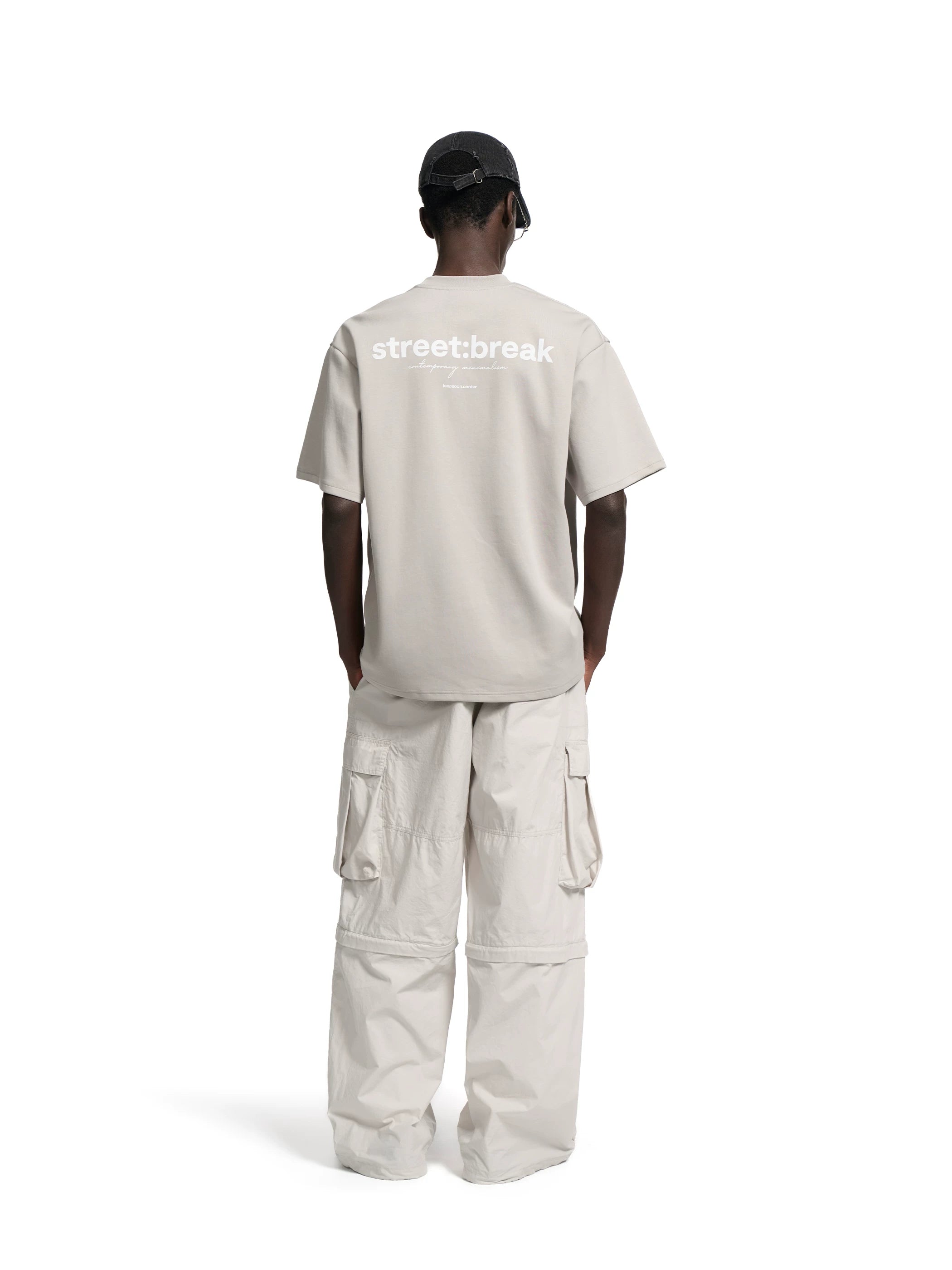 Loopsoon Simple English Round Neck Loose Tee