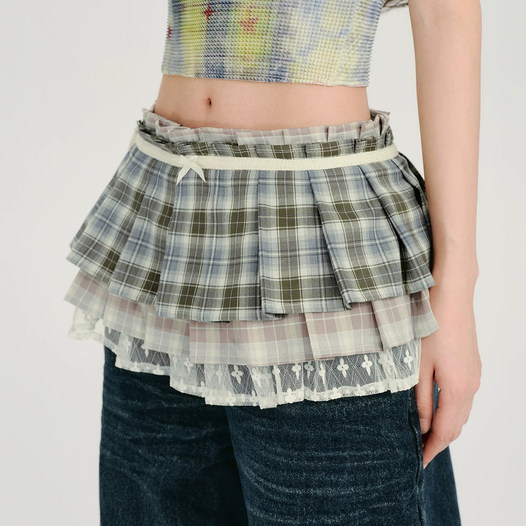 Girlyhalo Casual Plaid Fart Curtain
