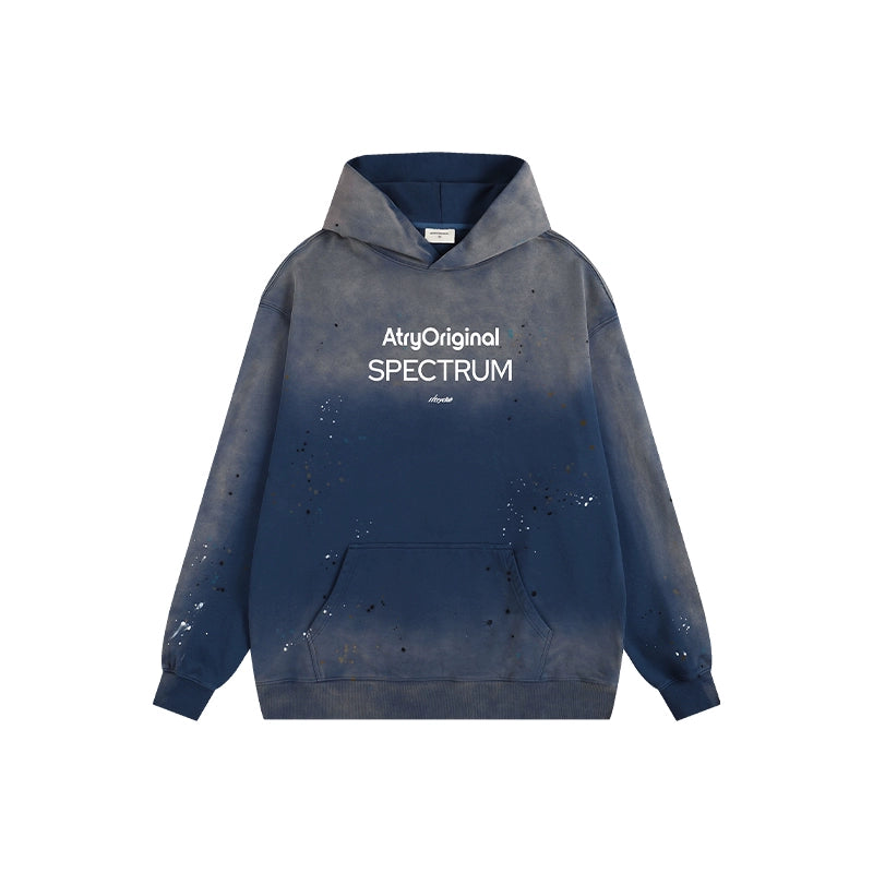 ATRY Hand-painted Splashing Ink Gradual Change Washed Sweater