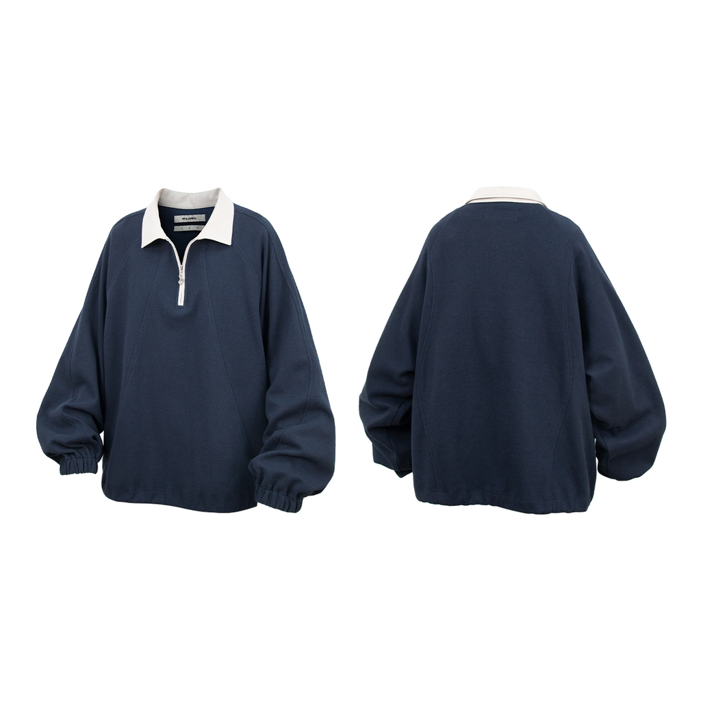RELABEL Half Zipper Loose Lapel Long Sleeve