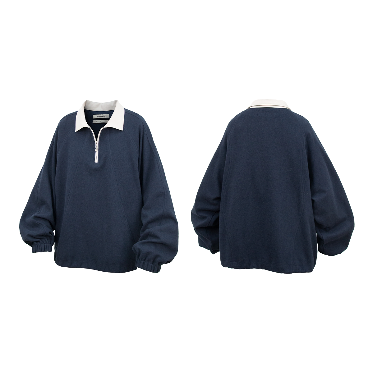 RELABEL Half Zipper Loose Lapel Long Sleeve