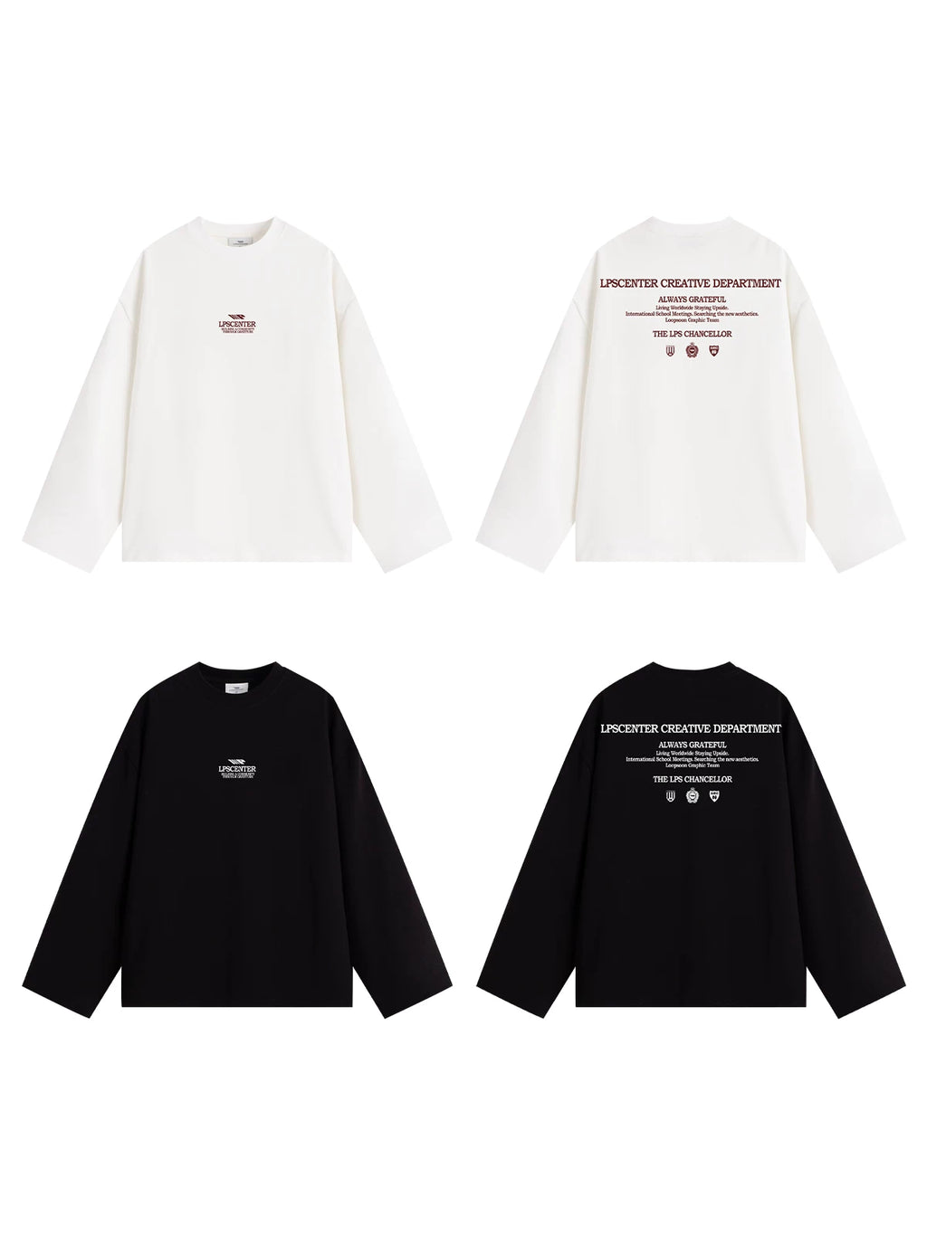 Loopsoon Alphabet Print Long Sleeve T-Shirt