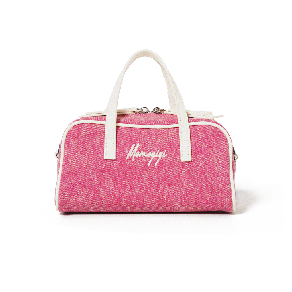 Momogigi is a summer getaway, retro washed denim mini shoulder messenger Boston bag