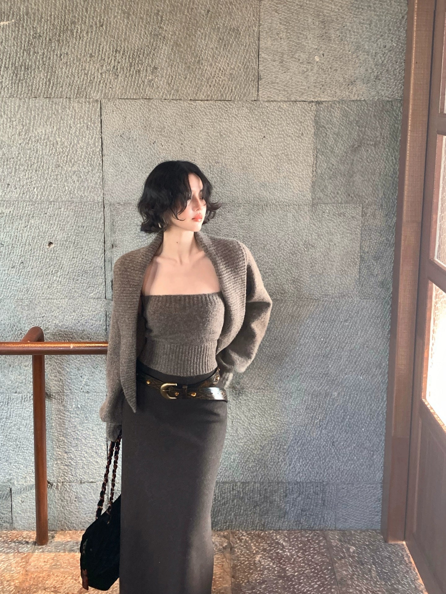 KELIFAN Vintage Alpaca Wool Blend Tube Top