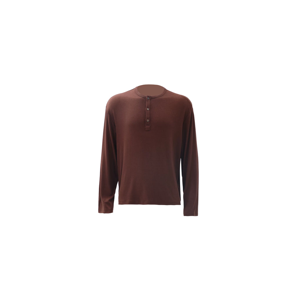 ZOZOFOREST Soft Waxy Light Henry Neck Long-sleeved Sweater