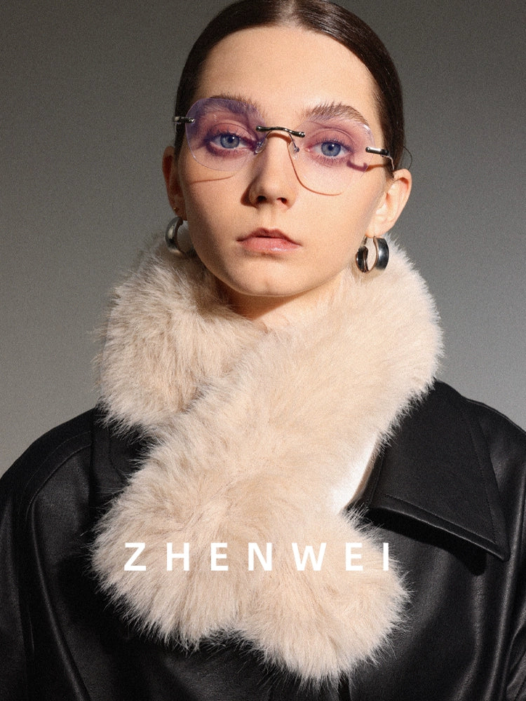 ZHENWEI Thickened Furry Scarf